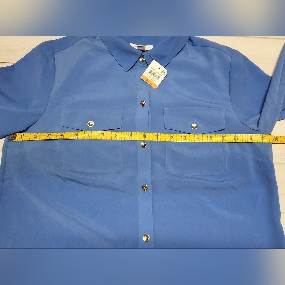 Charter Club Two Pocket Button Blue Shirt Small - New With Tags - Picture 4 of 7